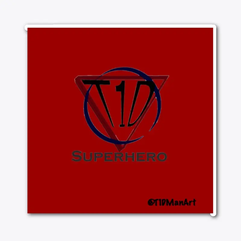 T1D Superhero Sticker Red